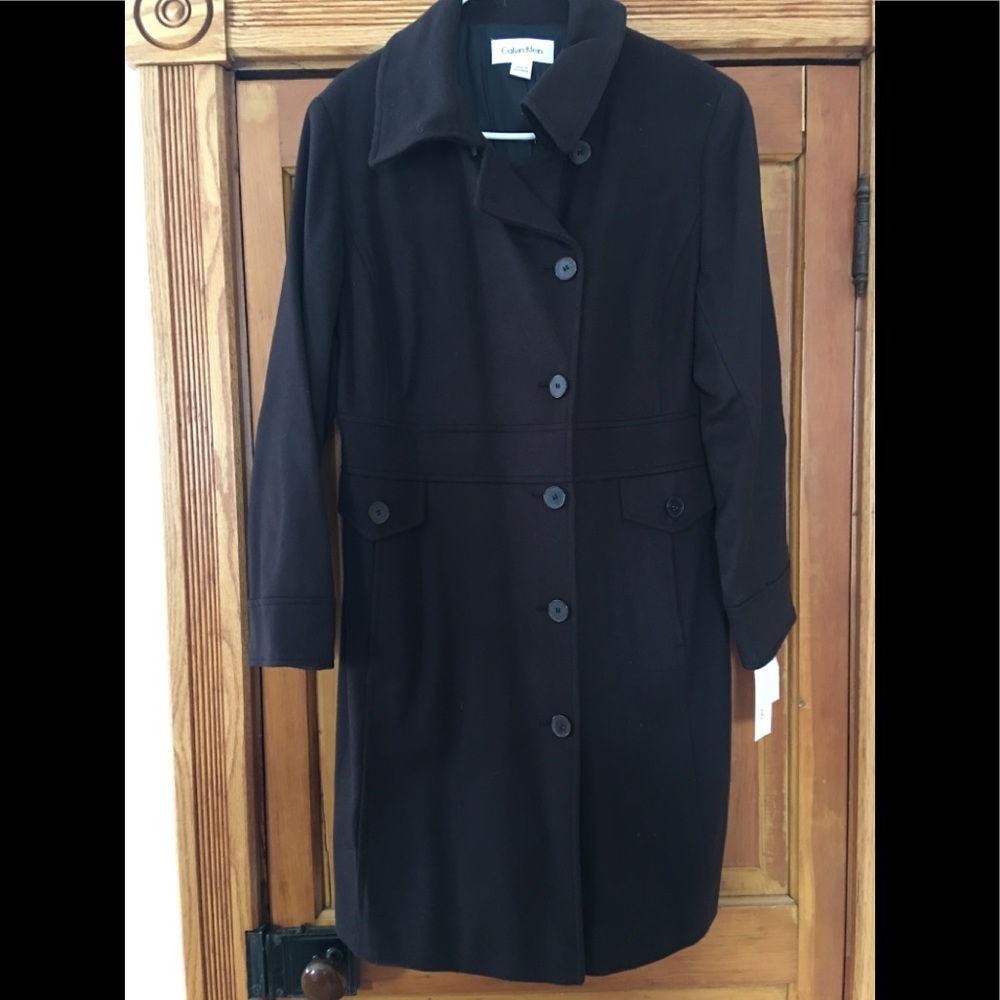 Calvin Klein Women’s Pea Coat (Brown)